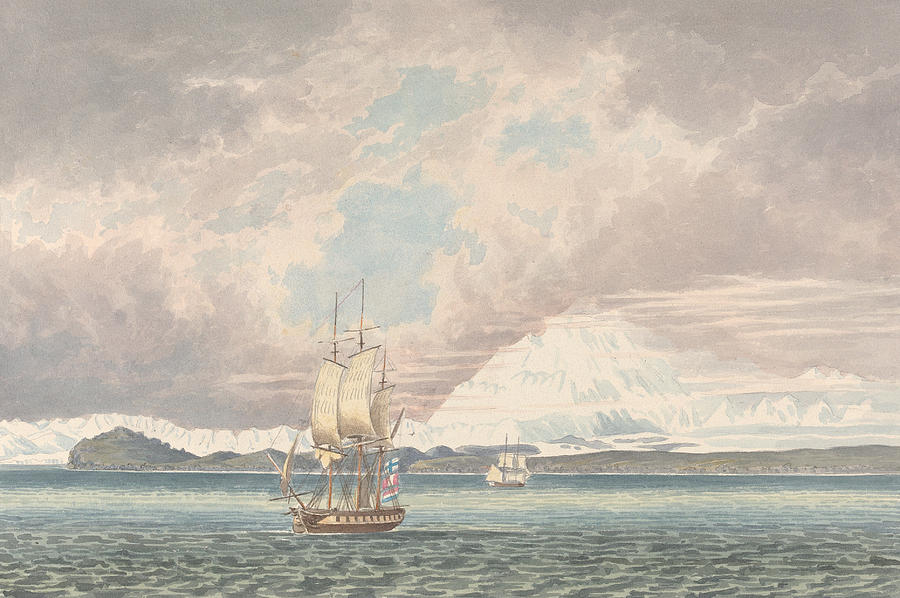 Boat Drawing - Icy Bay and Mount Saint Elias by Charles Hamilton Smith