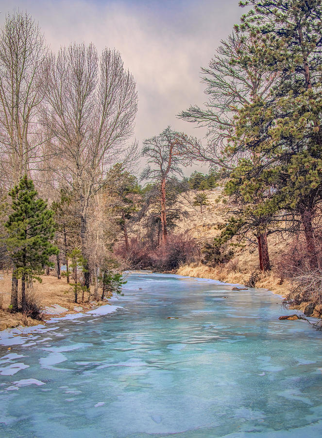 Icy Blue Creek in Estes Park, Colorado Photograph by Marcy Wielfaert