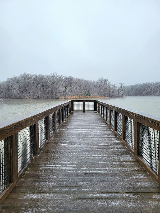 Icy Boat Dock Photograph by Ally White