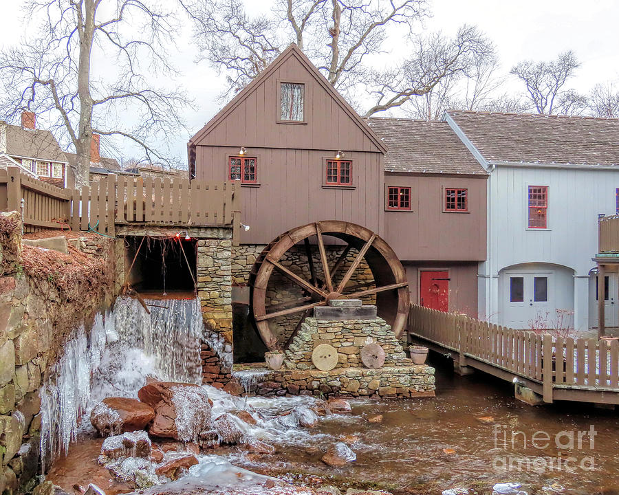 Icy brook Plimoth Grist Mill  Photograph by Janice Drew