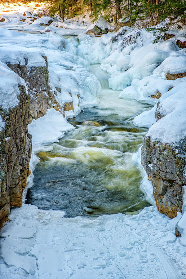 Icy Cascade, Rocky Gorge.  Photograph by Jeff Sinon