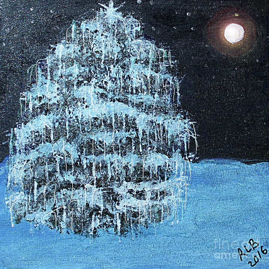 Icy Crystal Christmas Tree Painting by Rita Brown