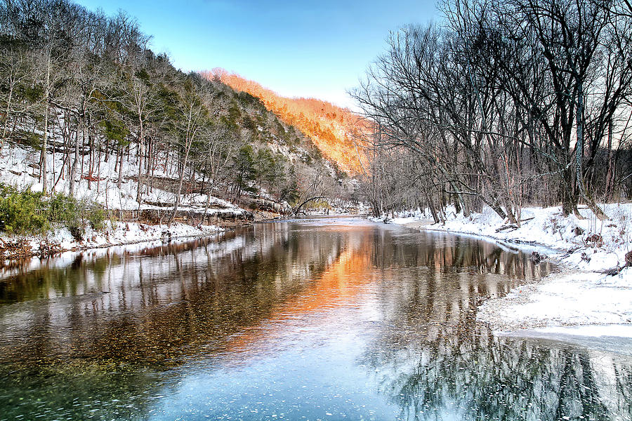 Icy Fire Water - Boxley Valley - Buffalo National River  Photograph by William Rainey