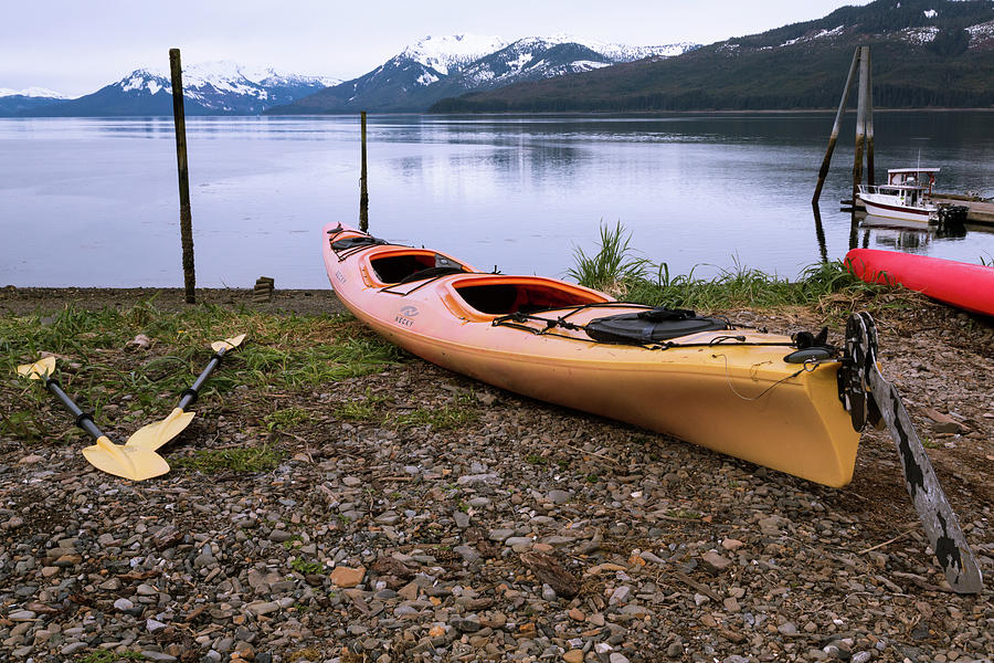 Mountain Photograph - Icy Point Strait Kayak View by John Daly