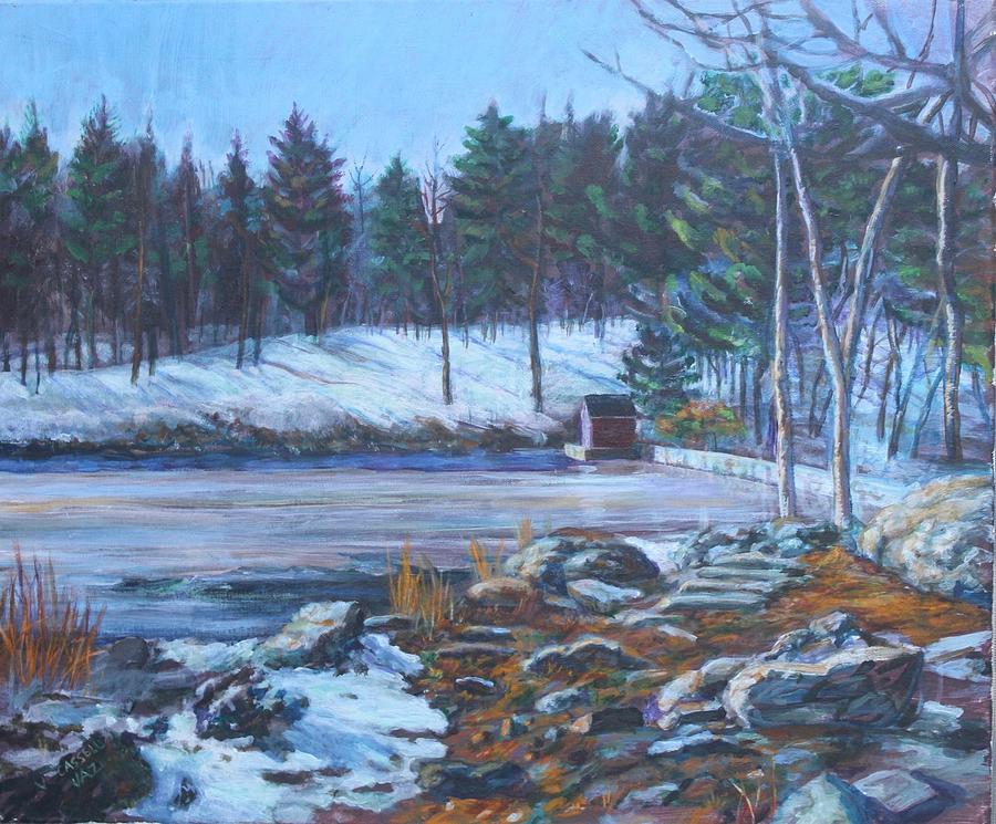 Icy  Scene Of Winter Painting by Veronica Cassell vaz