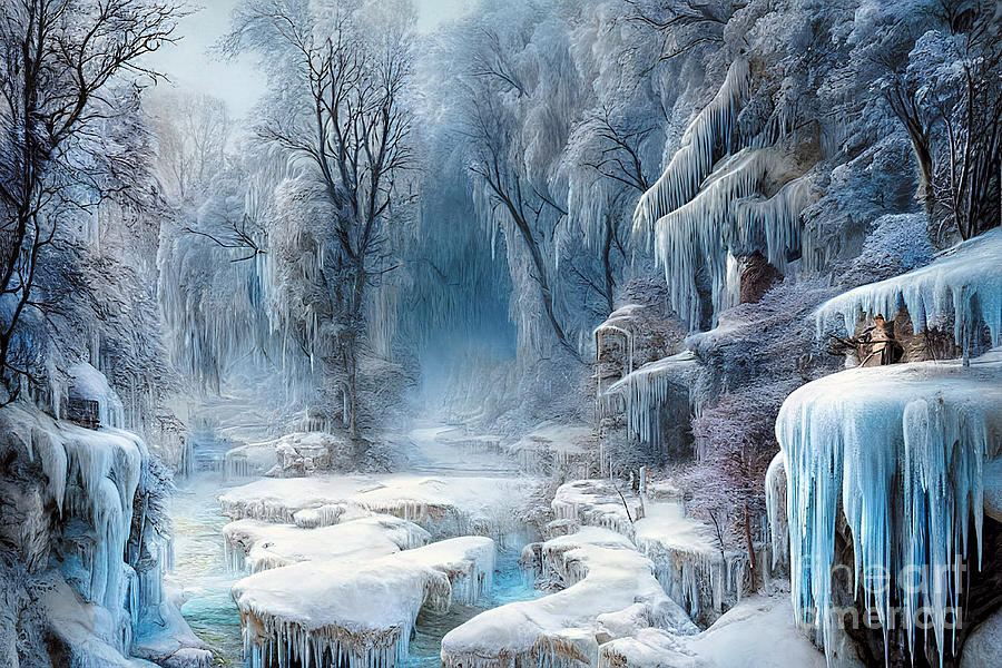 Icy Winter Landscape by Kaye Menner Digital Art by Kaye Menner