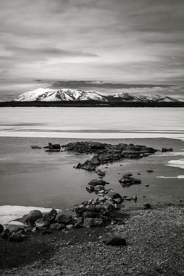 Icy Yellowstone Lake Photograph by Randall Evans