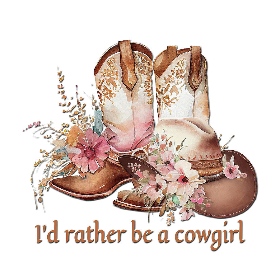 Id Rather Be A Cowgirl Digital Art by HH Photography of Florida