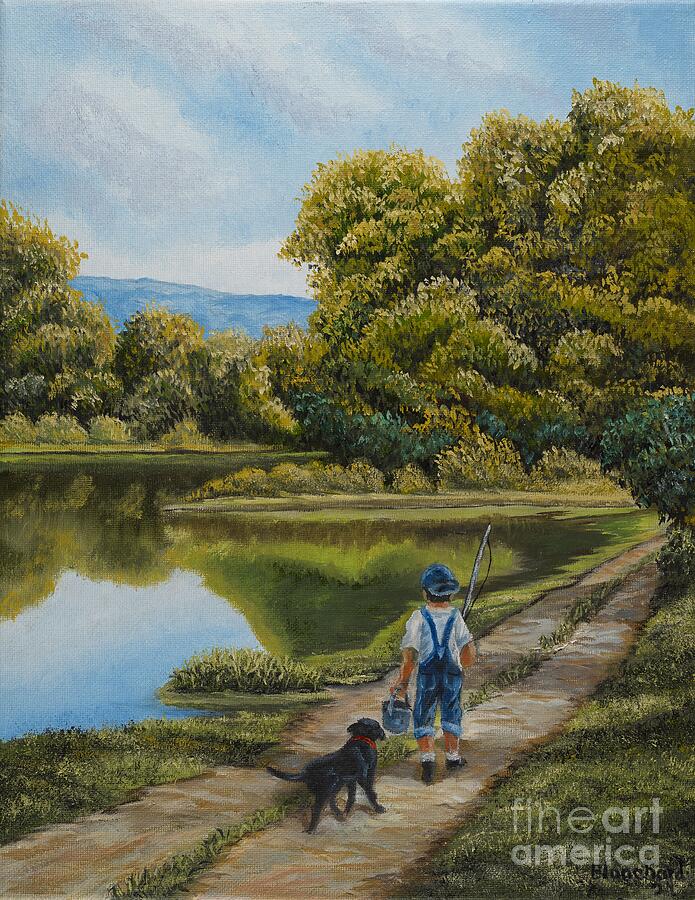 Id Rather Be Fishing Painting by Charlotte Blanchard