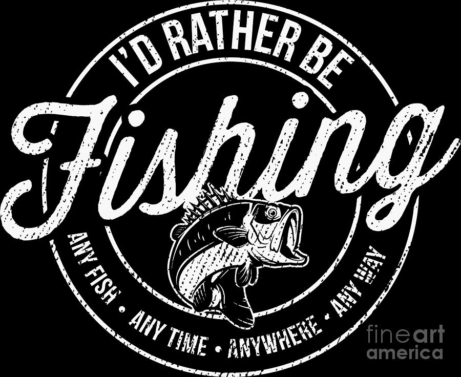 I'd Rather Be Fishing Retro Vintage Fisherman Men Women T-Shirt