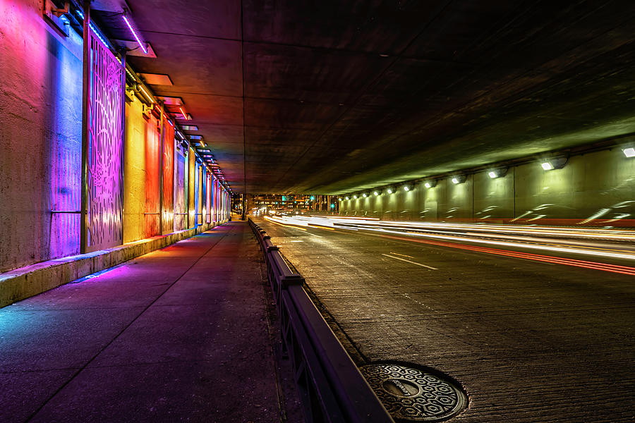 Ida B Wells light tunnel  Photograph by Sven Brogren