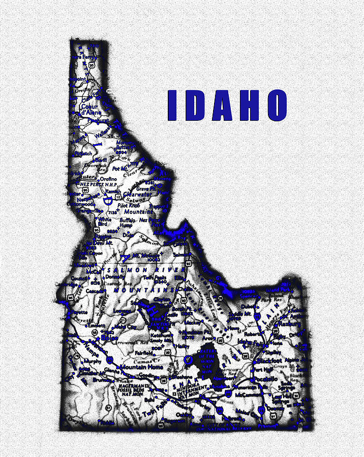 Idaho blue print work A Digital Art by David Lee Thompson