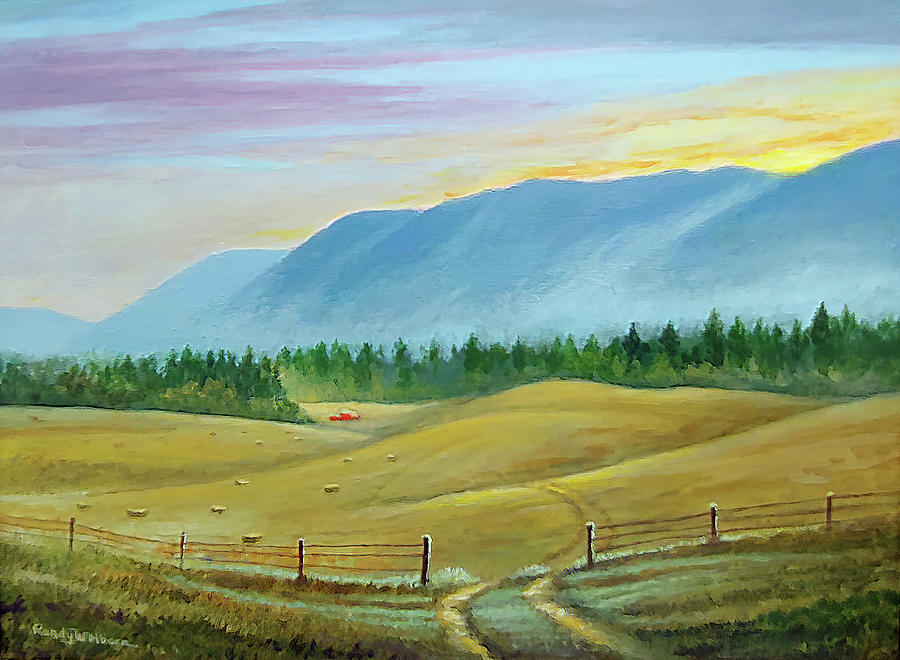 Idaho Hay Field Painting by Randy Welborn