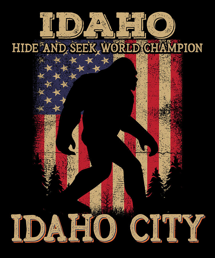 Idaho Idaho City Bigfoot USA Flag Sasquatch lovers Digital Art by ...