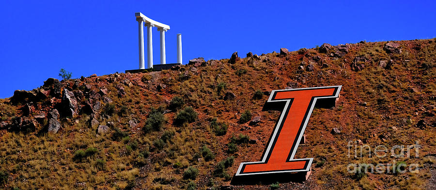 Idaho State University Collumns and the Big I on Red Hill Photograph by Lane Erickson