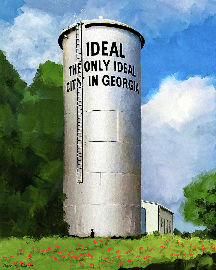 Ideal - Georgia - Macon County - The Water Tank Mixed Media by Mark Tisdale