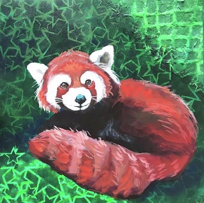 Idgy The Red Panda Mixed Media by Micah Goguen | Fine Art America