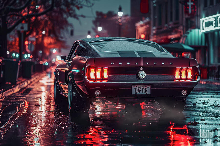 Idling Mustang Fastback Digital Art by Bill Posner