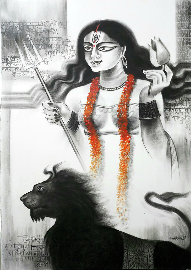 Durga Maa Drawing | Maa Durga Painting With Watercolor | Durga Puja Special  Drawing - YouTube