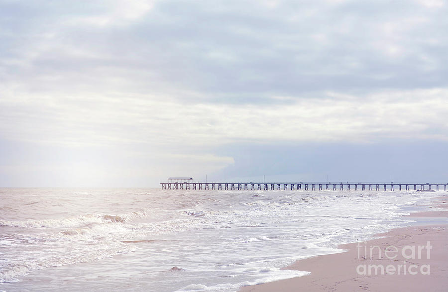 Idyliic beach landscape in soft muted colors, retro concept. Photograph by Milleflore Images