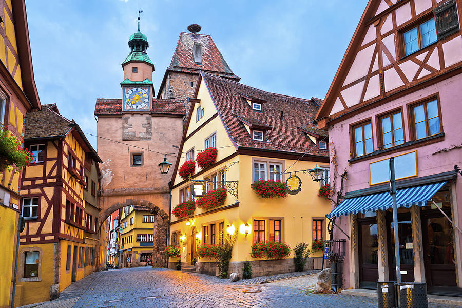Idyllic Germany. Street architecture of medieval German town of  Photograph by Brch Photography