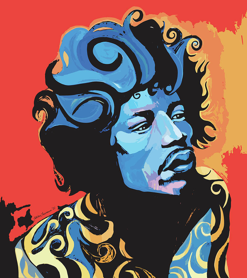 Jimi Hendrix Painting - If 6 was 9 by Mike Lawrence