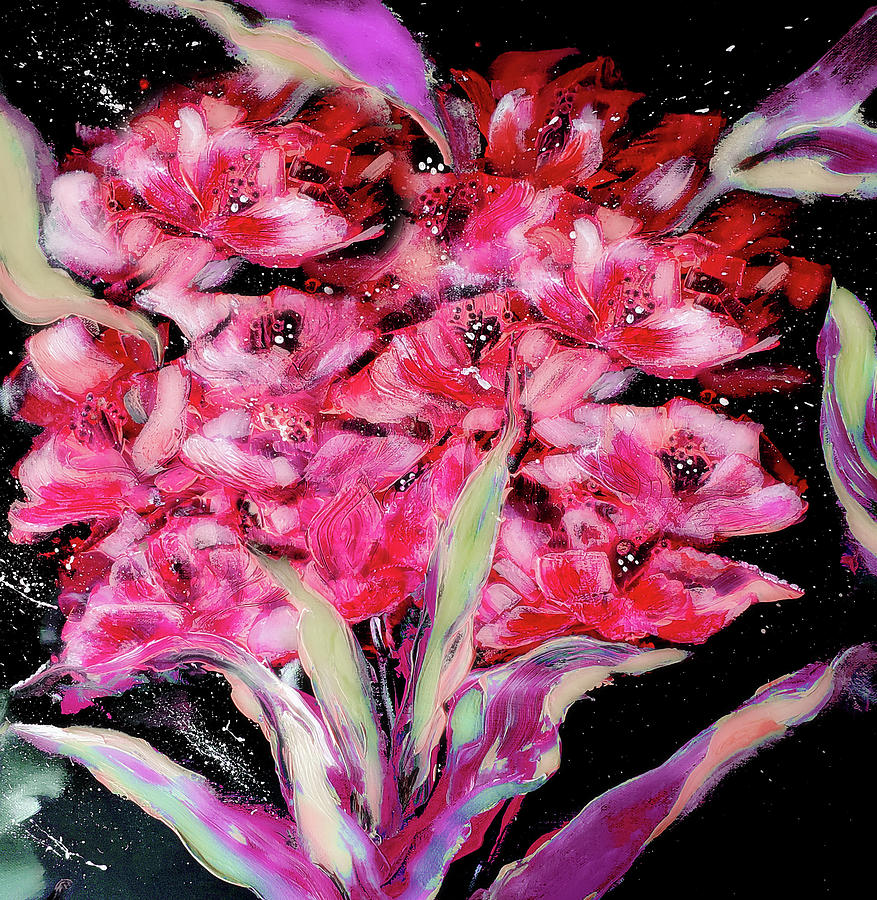 If Flowers Were Words This Would Be The Bloviated Floral Painting by Lisa Kaiser