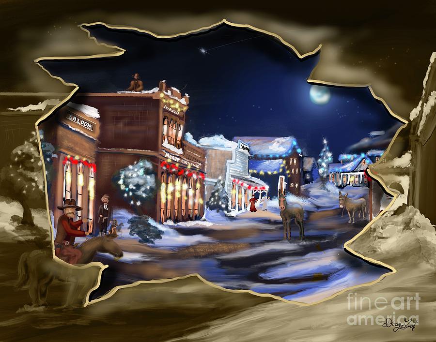 If Ghost Towns Celebrated Christmas out of frame  Digital Art by Doug Gist