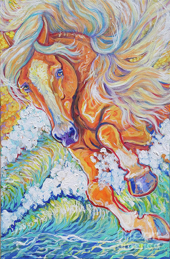 Horse Painting - If Horses Were the Crashing Tide by Jenn Cunningham