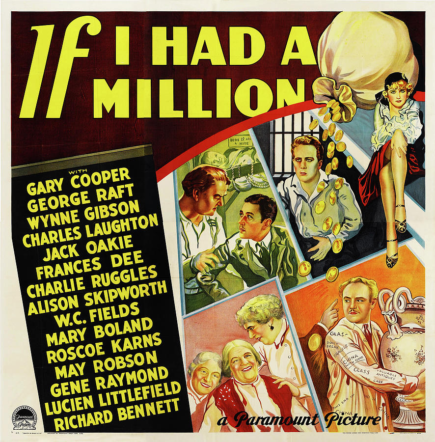 Gary Cooper Mixed Media - If I Had a Million, with Gary Cooper and George Raft, 1932 by Movie World Posters