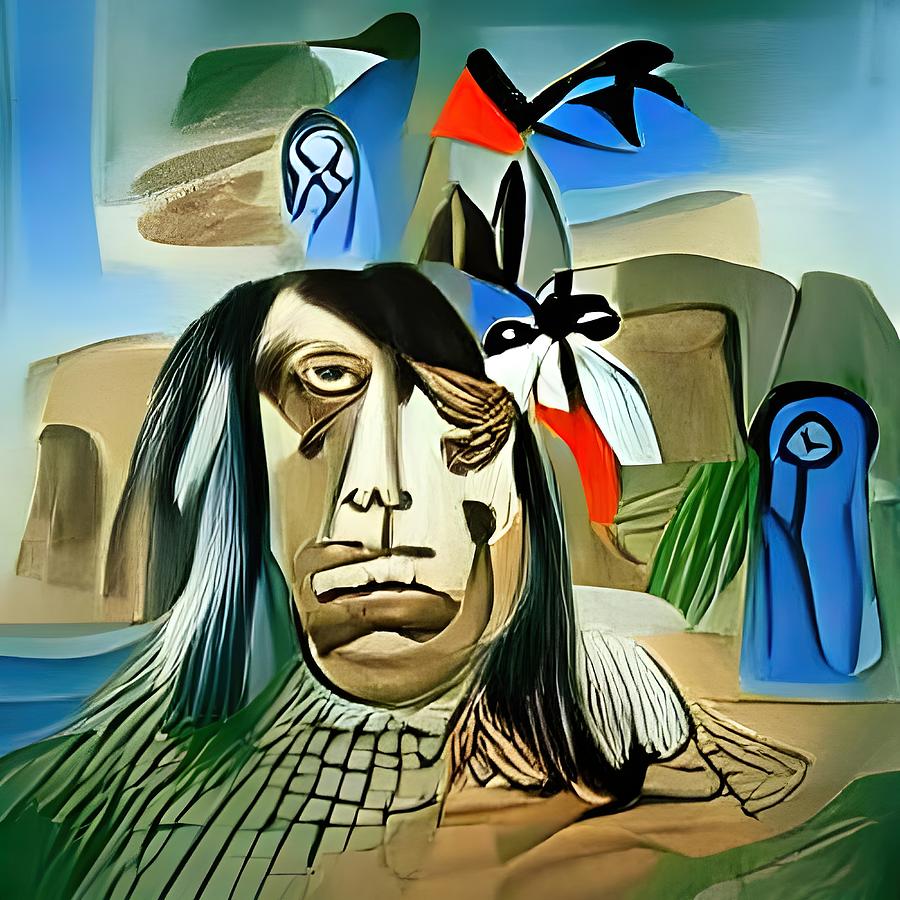 If Picasso Painted Crazy Horse Digital Art by Floyd Snyder