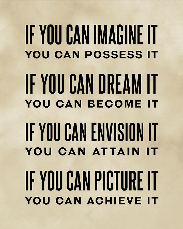 If You Can Imagine It - William Arthur Ward Quote - Literature - Typography Print - Vintage Digital Art
