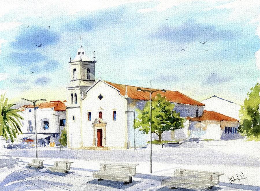  Igreja Matriz de Cantanhede Portugal Painting  Painting by Dora Hathazi Mendes