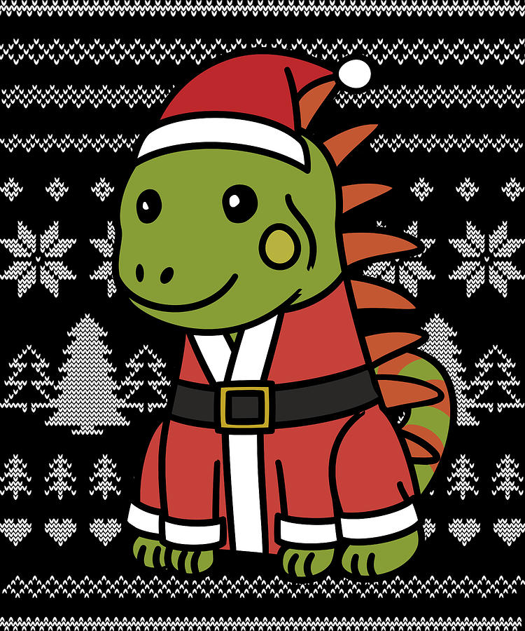 Iguana Christmas Costume Digital Art by Jeff Chen - Fine Art America