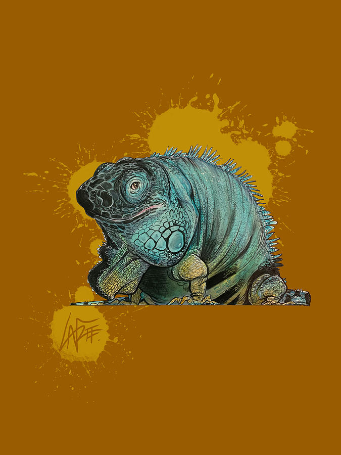 Iguana del Gordo Drawing by John LaFree