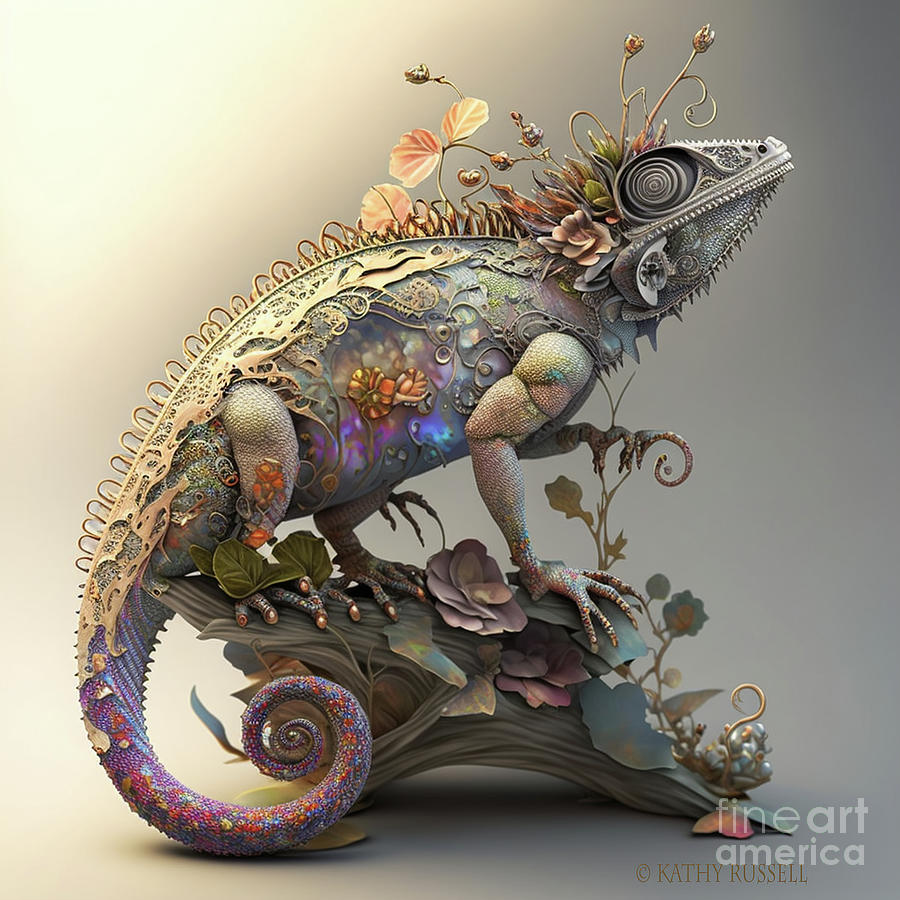 Iguana  Digital Art by Kathy Russell