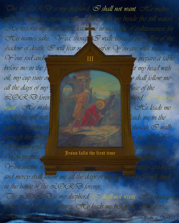 III Jesus Falls The First Time Digital Art by Joan Stratton