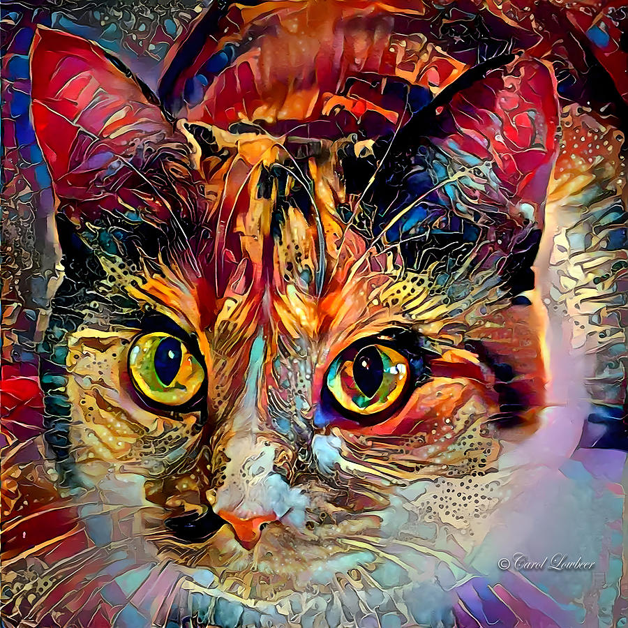 Intense Isabella the Cat Digital Art by Carol Lowbeer | Pixels