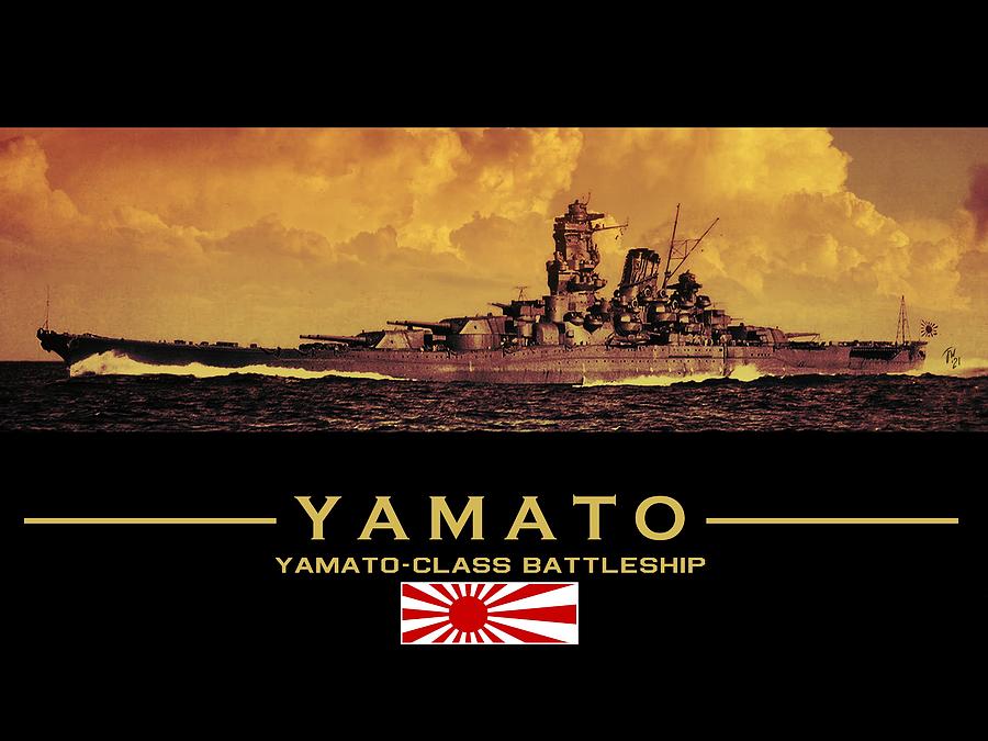 Yamato Digital Art - IJN Battleship Yamato by John Wills
