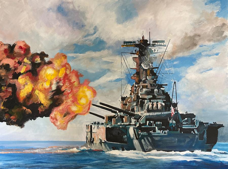 IJN Musashi  Painting by Terence R Rogers