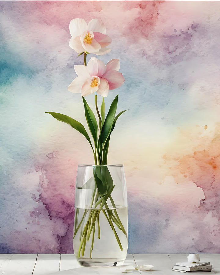 Ikebana Orchid 2 Digital Art by Frances Miller