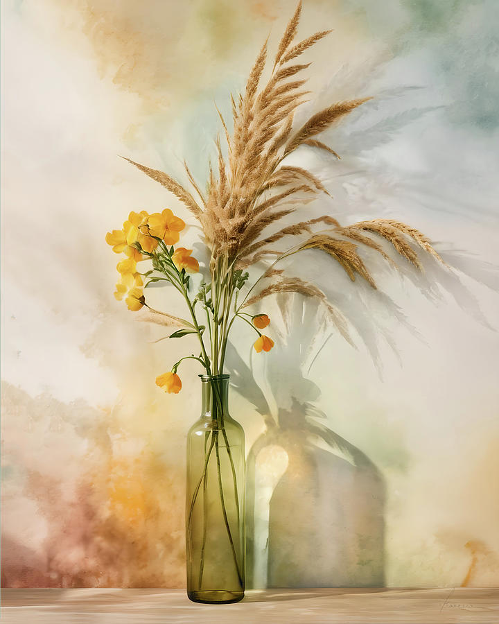 Ikebana Wheat Digital Art by Frances Miller