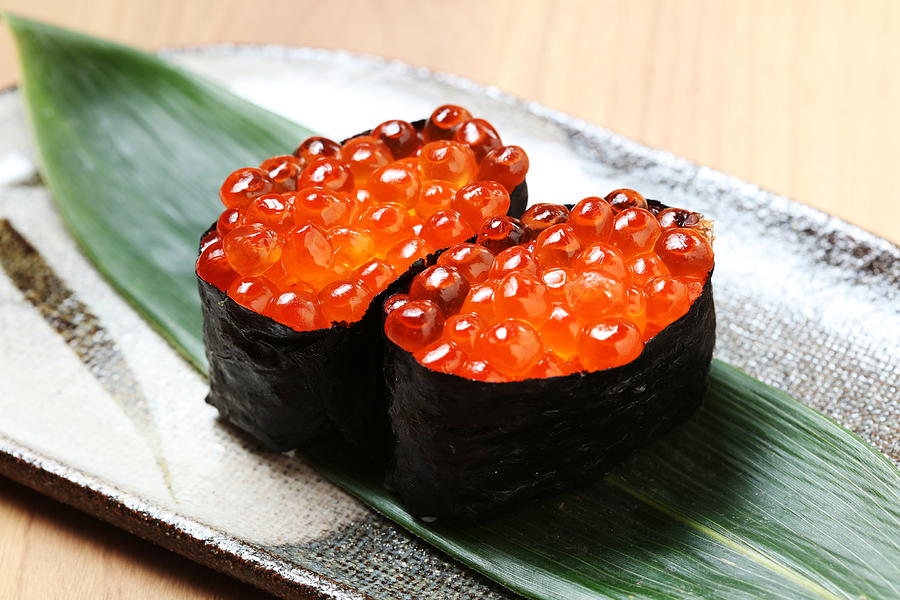 Ikura sushi , ikura with seaweed (Nori), japanese cuisine Photograph by Key05