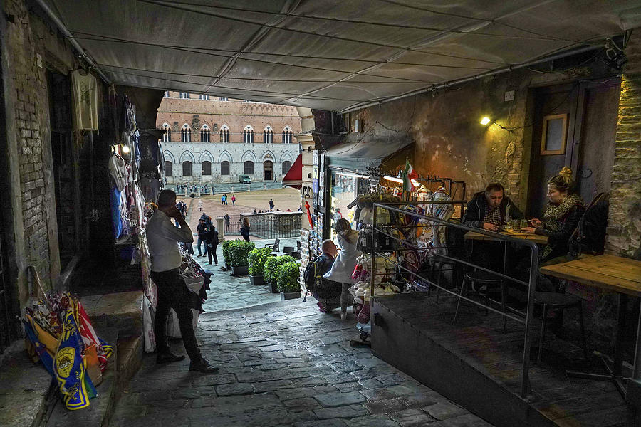 Il Campo Tourist Hub of Siena Photograph by Makiko Ishihara