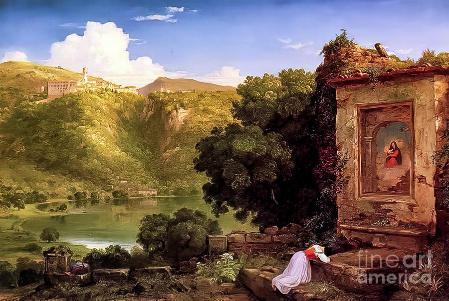 Il Penseroso by Thomas Cole 1845 Painting by Thomas Cole