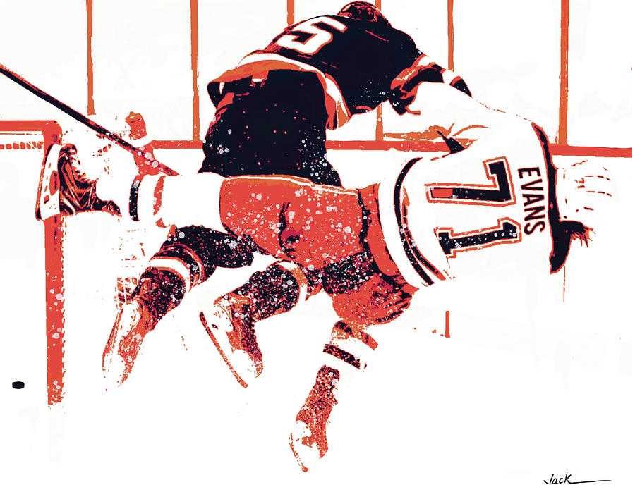 Nhl Painting - Illegal Hockey Hit by Jack Bunds Nhl Painting - Illegal Hockey Hit by Jack Bunds