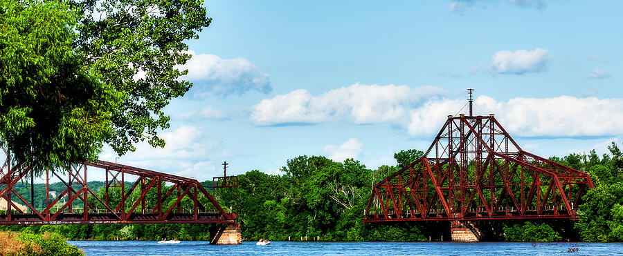 Illinois Central Missouri River Double Swing Bridge Photograph by Ed Peterson Illinois Central Missouri River Double Swing Bridge Photograph by Ed Peterson