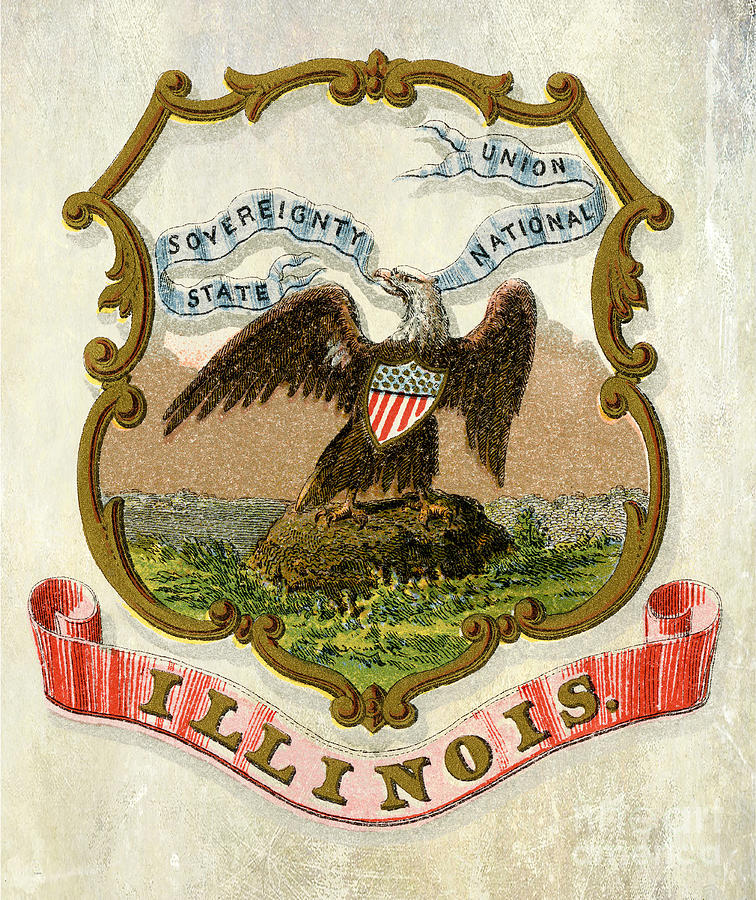 Illinois Coat of Arms 1876 Photograph by Jon Neidert
