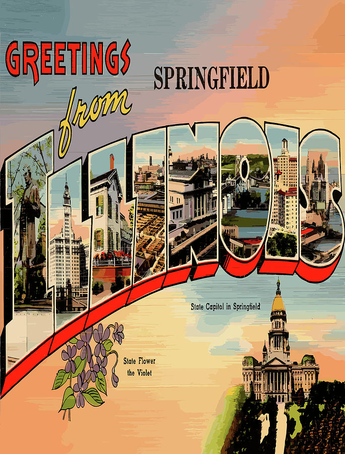 Landmark Digital Art - Illinois Letters, Springfield by Long Shot