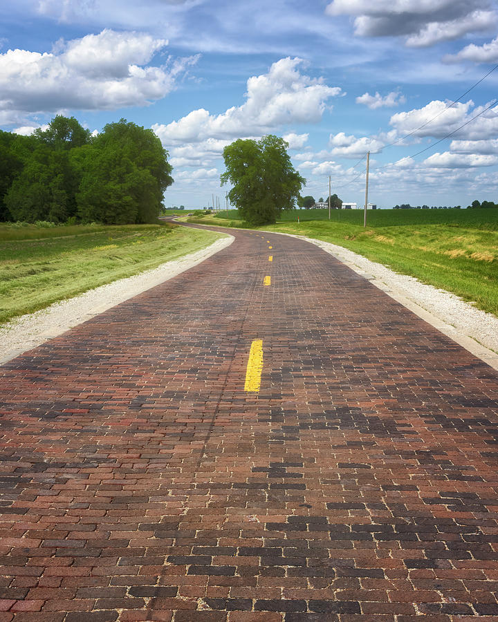 Illinois Route 66 - Auburn Brick Road Photograph by Susan Rissi Tregoning